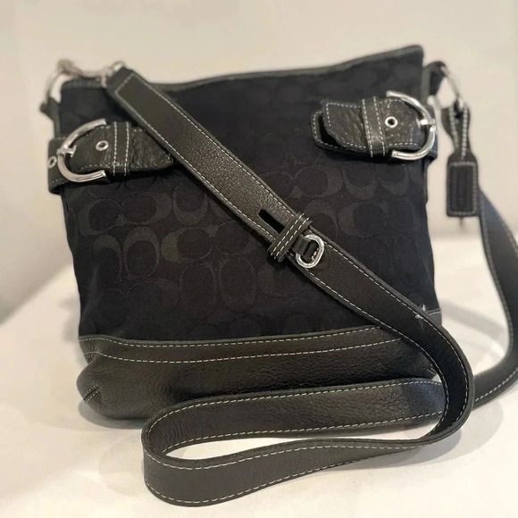 Coach Soho Black Signature Hobo Crossbody Bag 3574